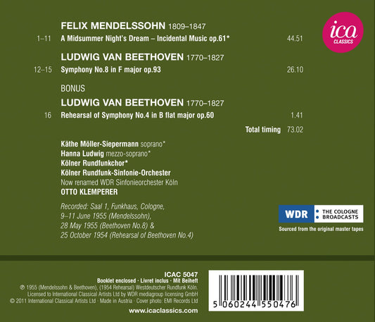 Mendelssohn: A Midsummer Night's Dream - Beethoven: Symphony