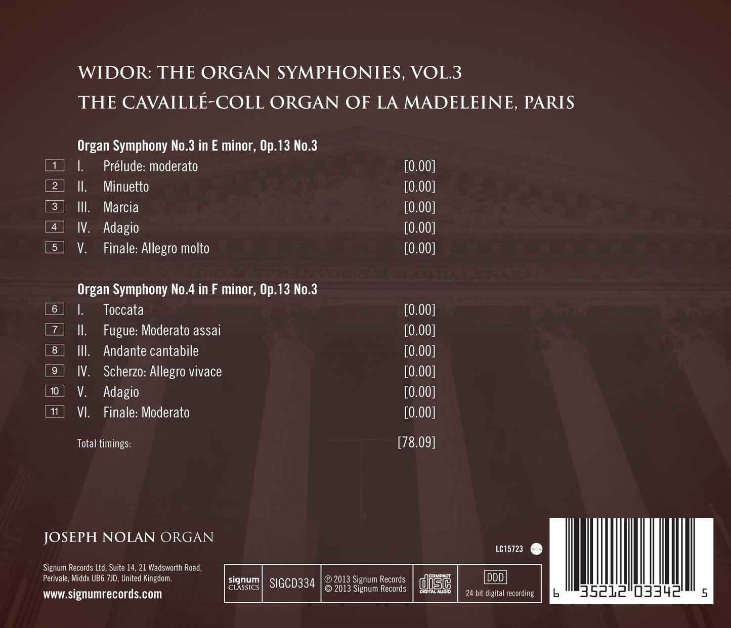 Widor: The Organ Symphonies, Vol. 3