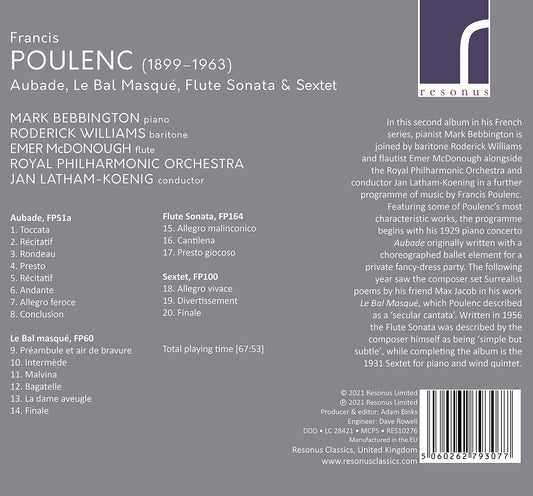 Poulenc: Aubade - Le bal masqué - Flute Sonata - Sextet