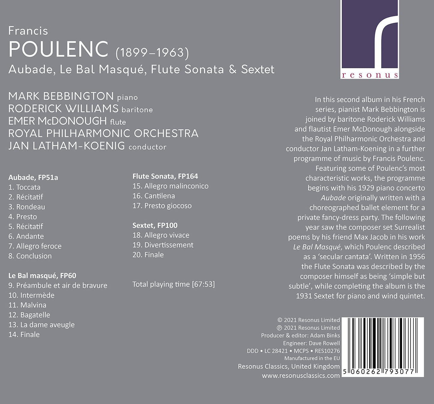 Poulenc: Aubade - Le bal masqué - Flute Sonata - Sextet