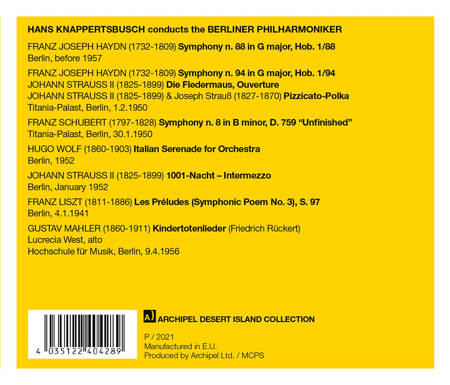HANS KNAPPERTSBUSCH CONDUCTS B