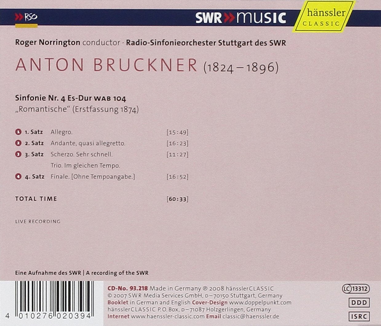 Bruckner, A.: Symphony No. 4