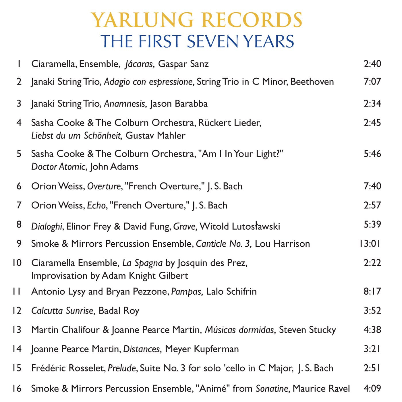 Yarlung Records: The First Seven Years
