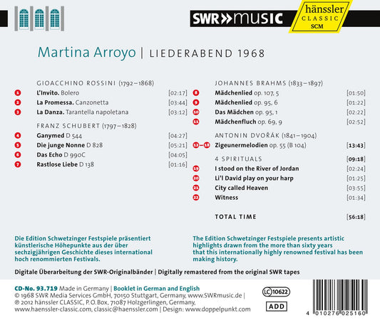 Martina Arroyo: Liederabend 1968