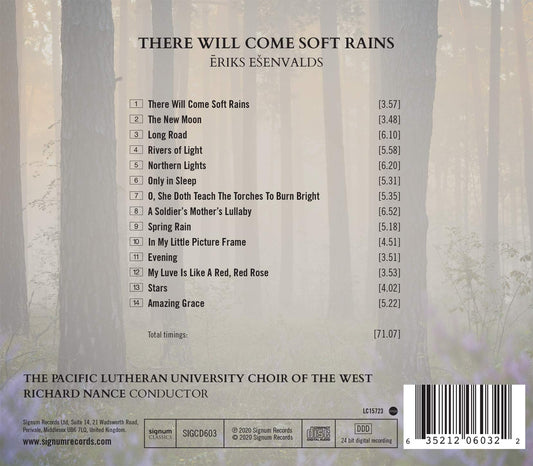 Ešenvalds: There Will Come Soft Rains