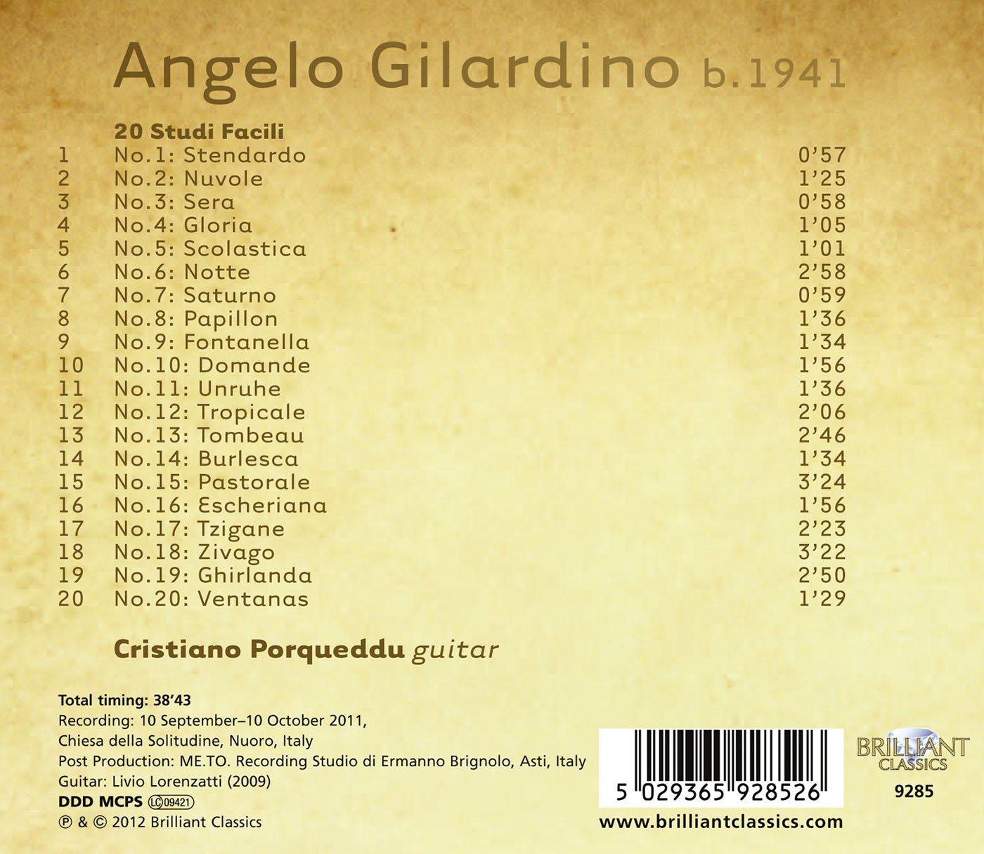 Gilardino: 20 Studi Facili