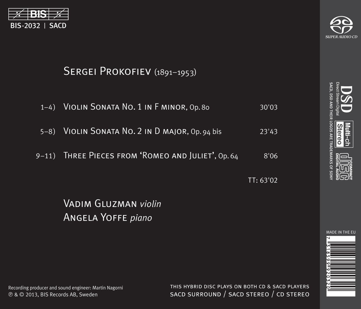 Prokofiev: Violin Sonatas - 3 Pieces from Romeo and Juliet