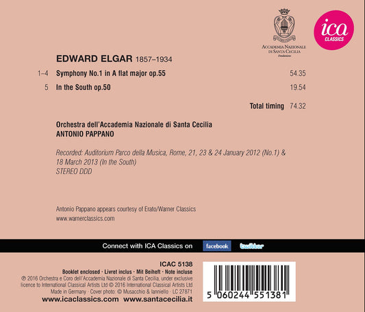 Elgar: Symphony No. 1, Op. 55 & In the South, Op. 50 "Alassi