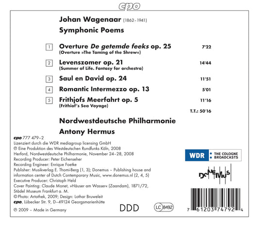 Wagenaar: Summer of Life & Symphonic Poems