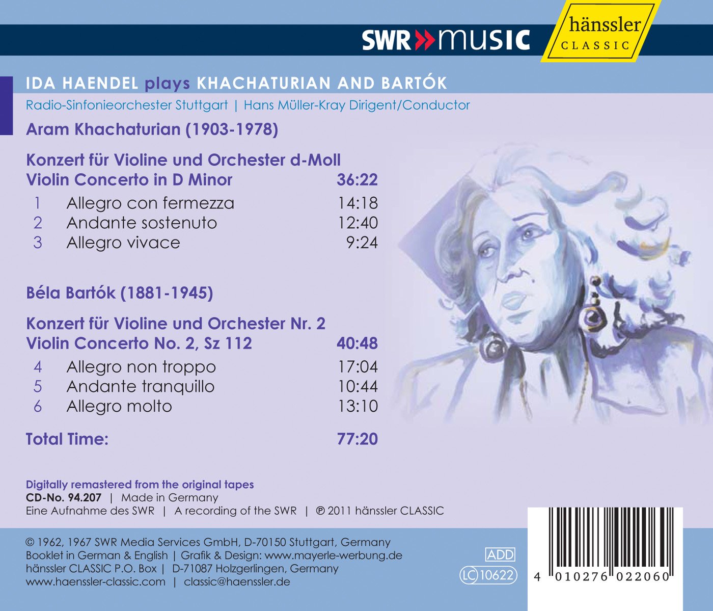 Ida Haendel plays Khachaturian and Bartok