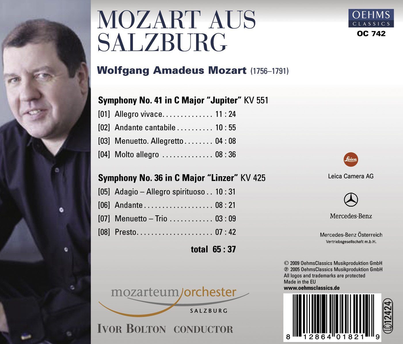Mozart, W.A.: Symphonies Nos. 36, "Linz" and 41, "Jupiter"