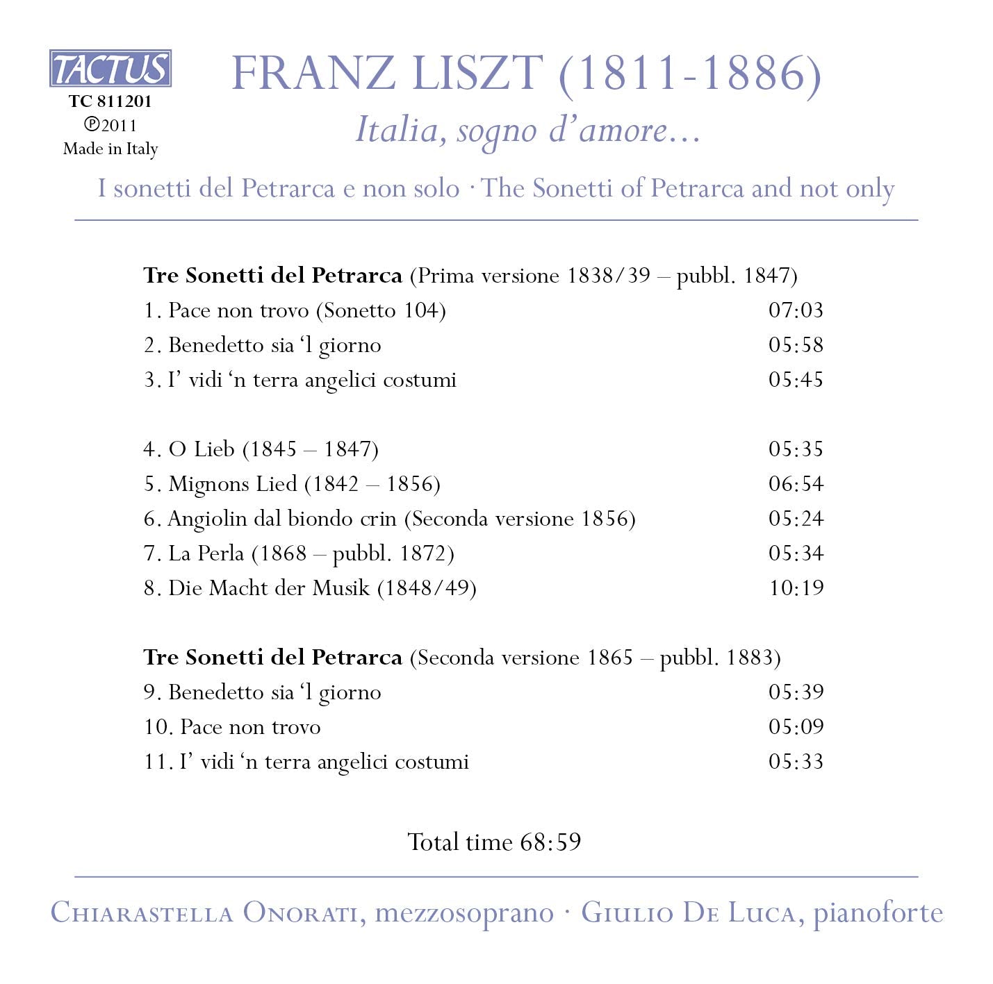 Liszt: Italia, sogno d'amore