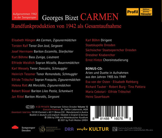 Bizet: Carmen (Semperoper Edition, Vol. 12) (1942)