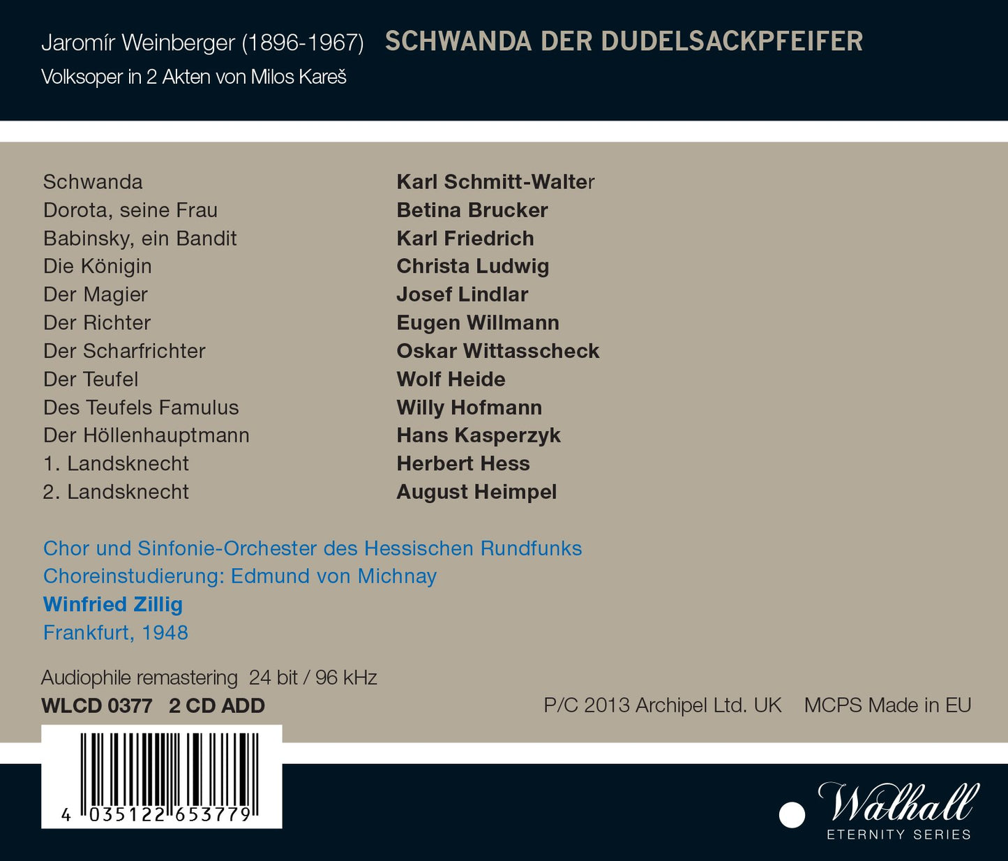 Weinberger: Schwanda, der Dudelsackpfeifer (Recorded 1948)