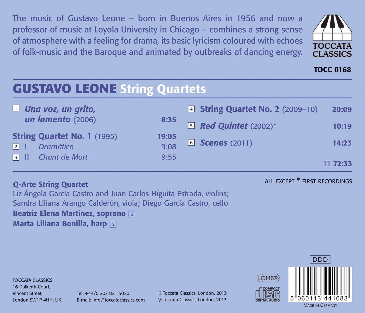 Leone: String Quartets No. 1 & 2, Una voz, un grito, un lame