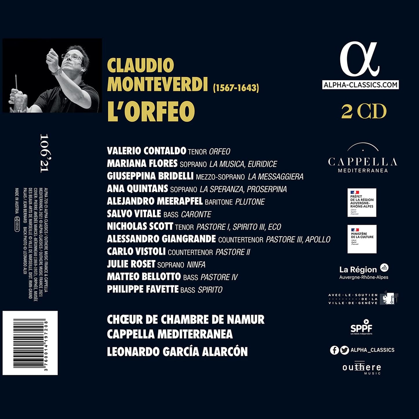 L'Orfeo Cappella Mediterranea, Choeur De Chambre De Namur, Alarcon