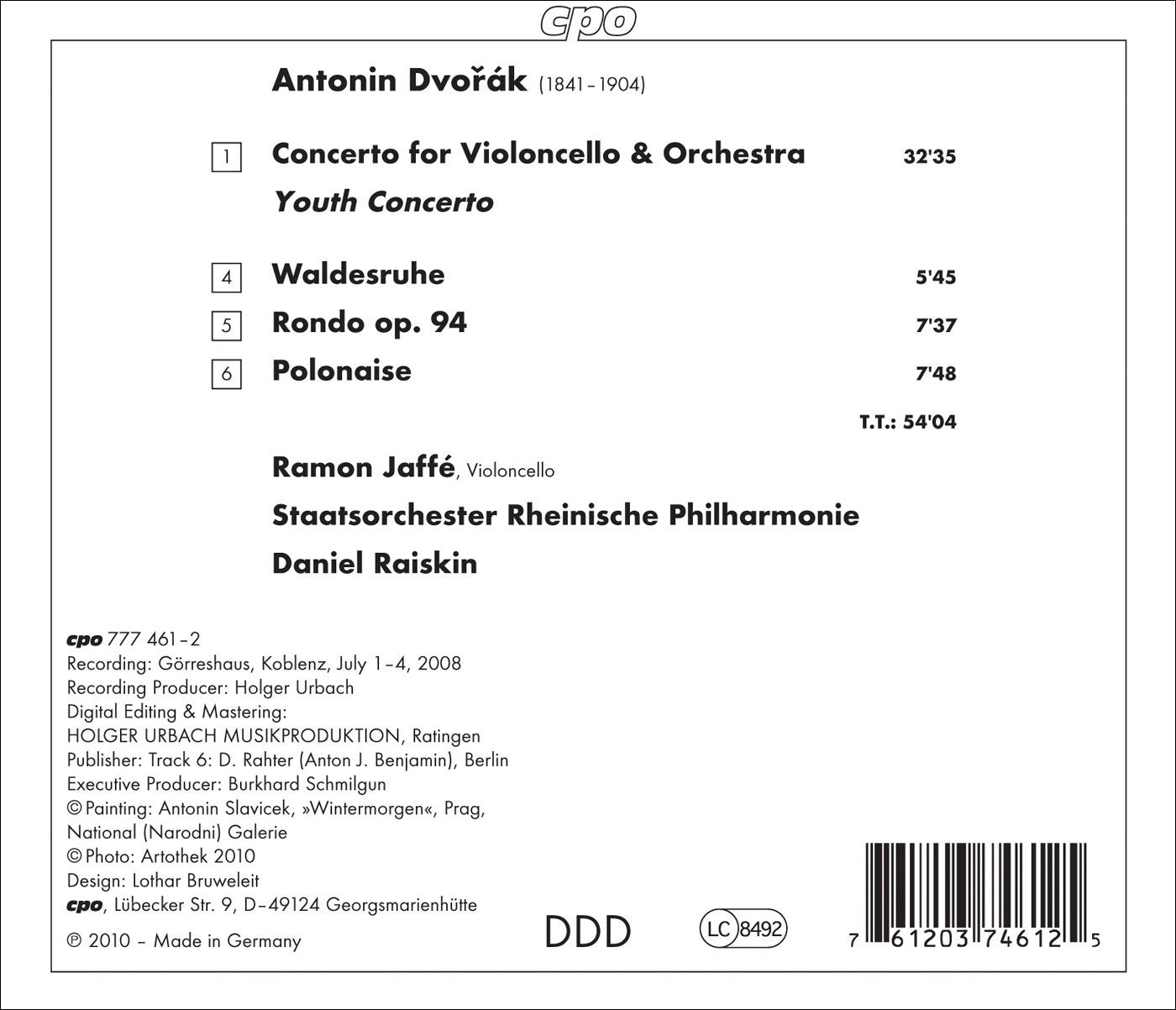 Dvorak: Cello Concerto / Waldsruhe / Rondo / Polonaise