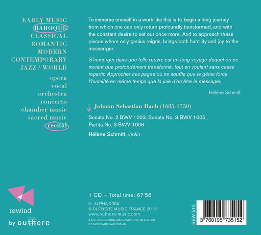 J.S. Bach: Sonatas & Partitas for Solo Violin, Vol. 2