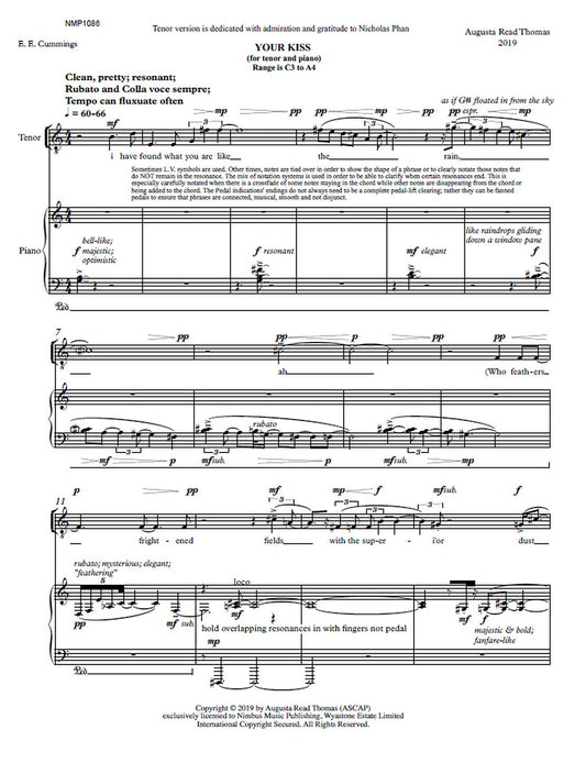 YOUR KISS FOR TENOR & PIANO