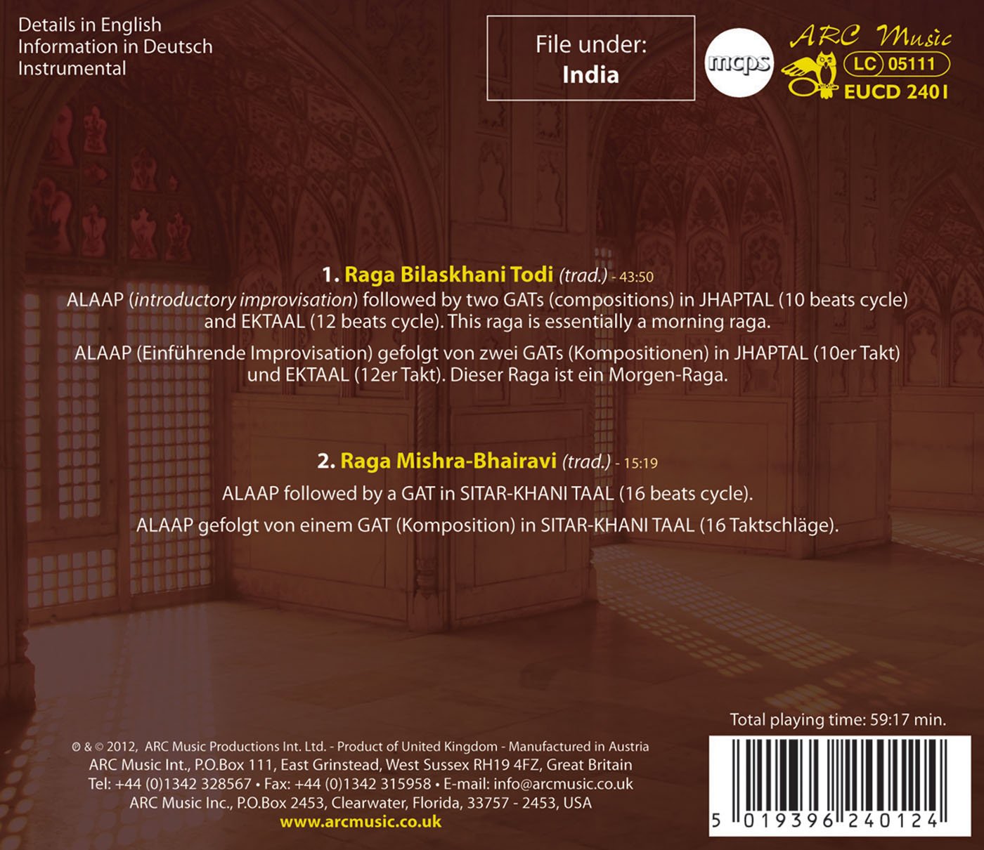 Master of the Indian Sitar: Rash Behari Datta