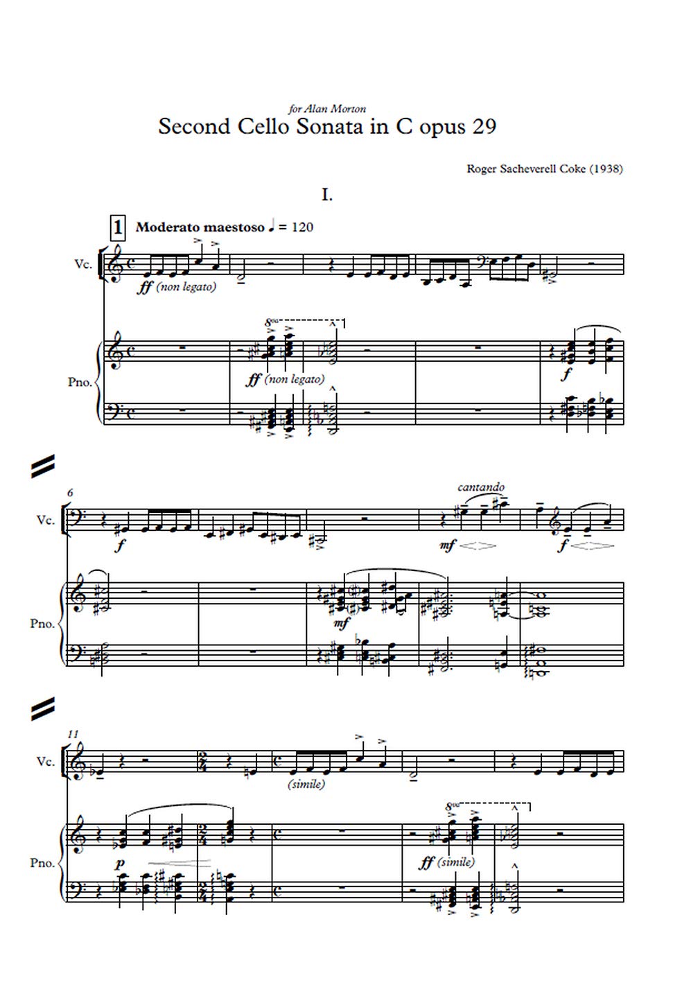 SECOND CELLO SONATA