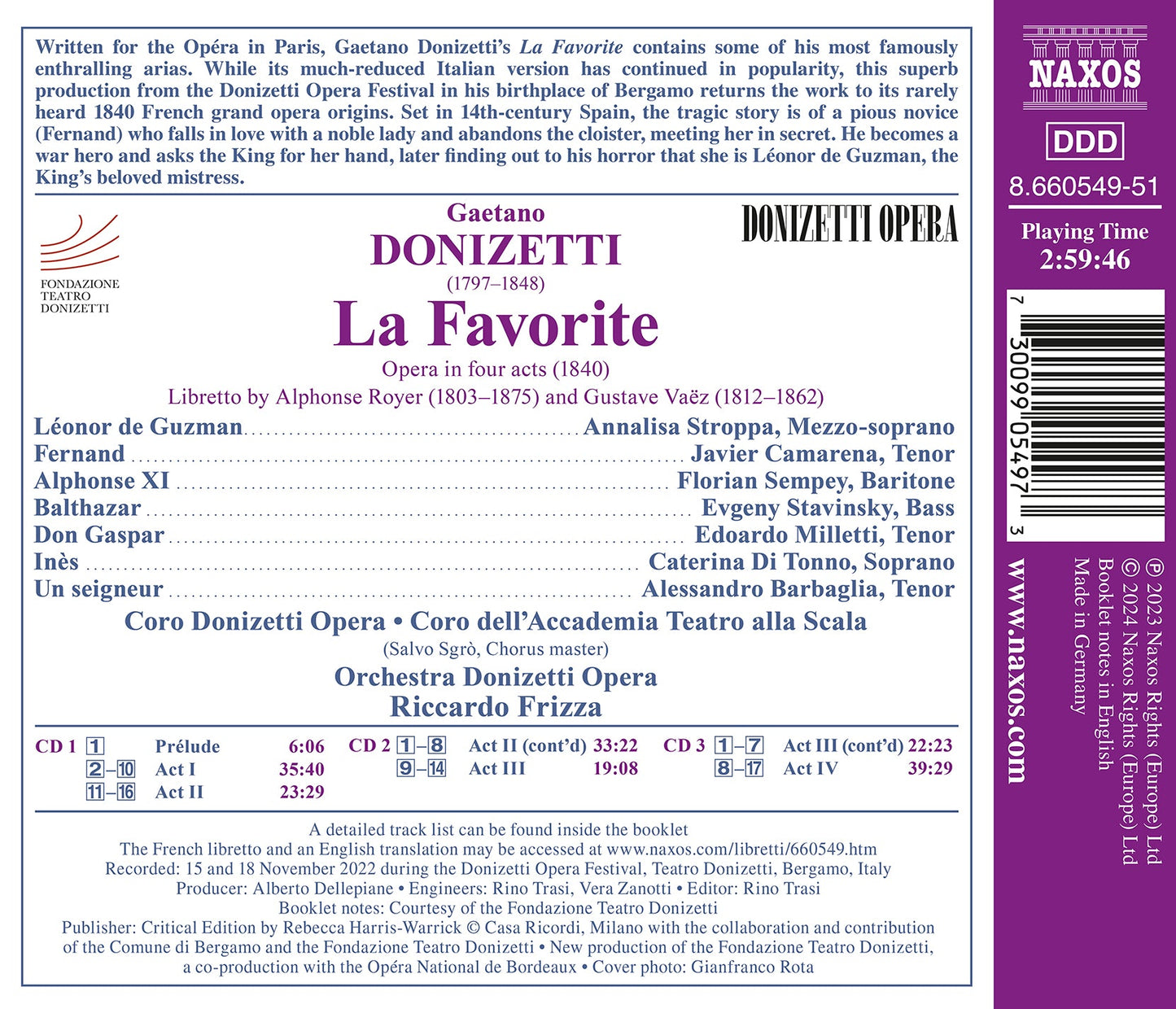 Donizetti: La Favorite Annalisa Stroppa, Javier Camarena, Florian Sempey, Evgeny Stavinsky, Edoardo Milletti, Caterina Di T