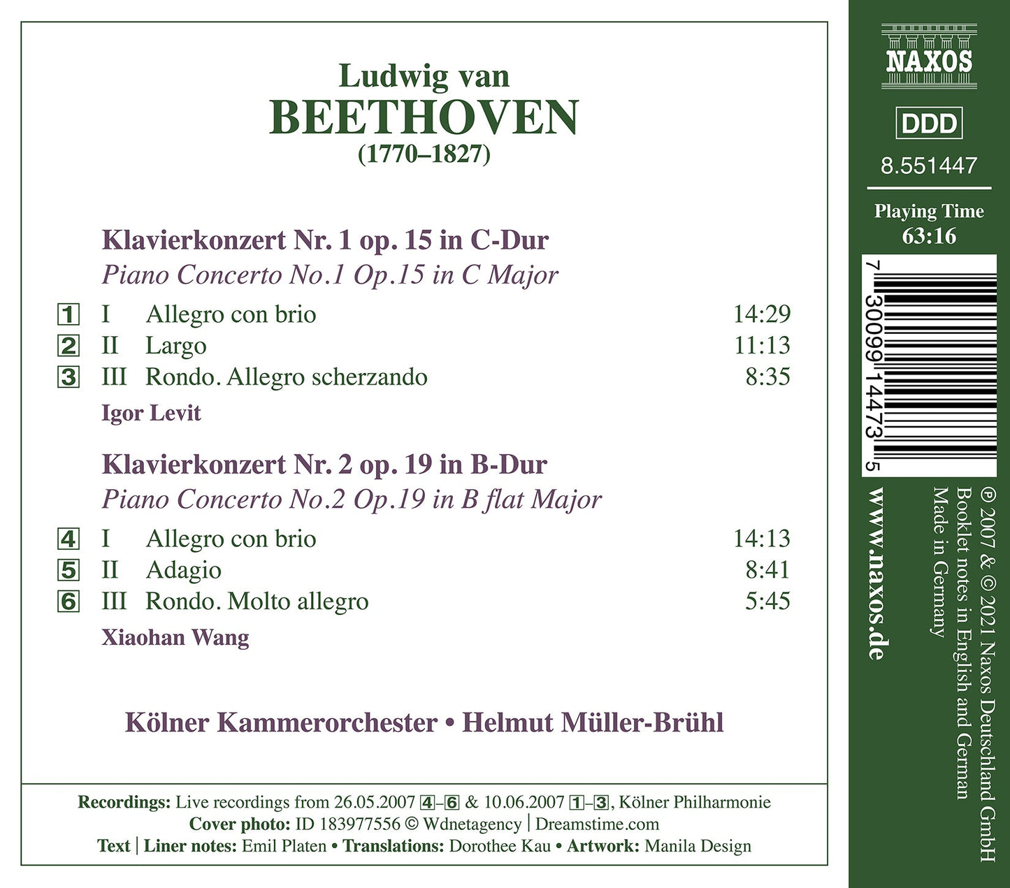 Beethoven: Piano Concertos Nos. 1 & 2