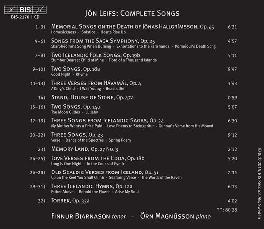 Leifs: Complete Songs