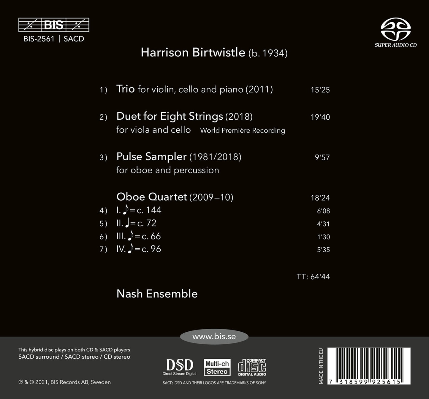 Birtwistle: Chamber Works