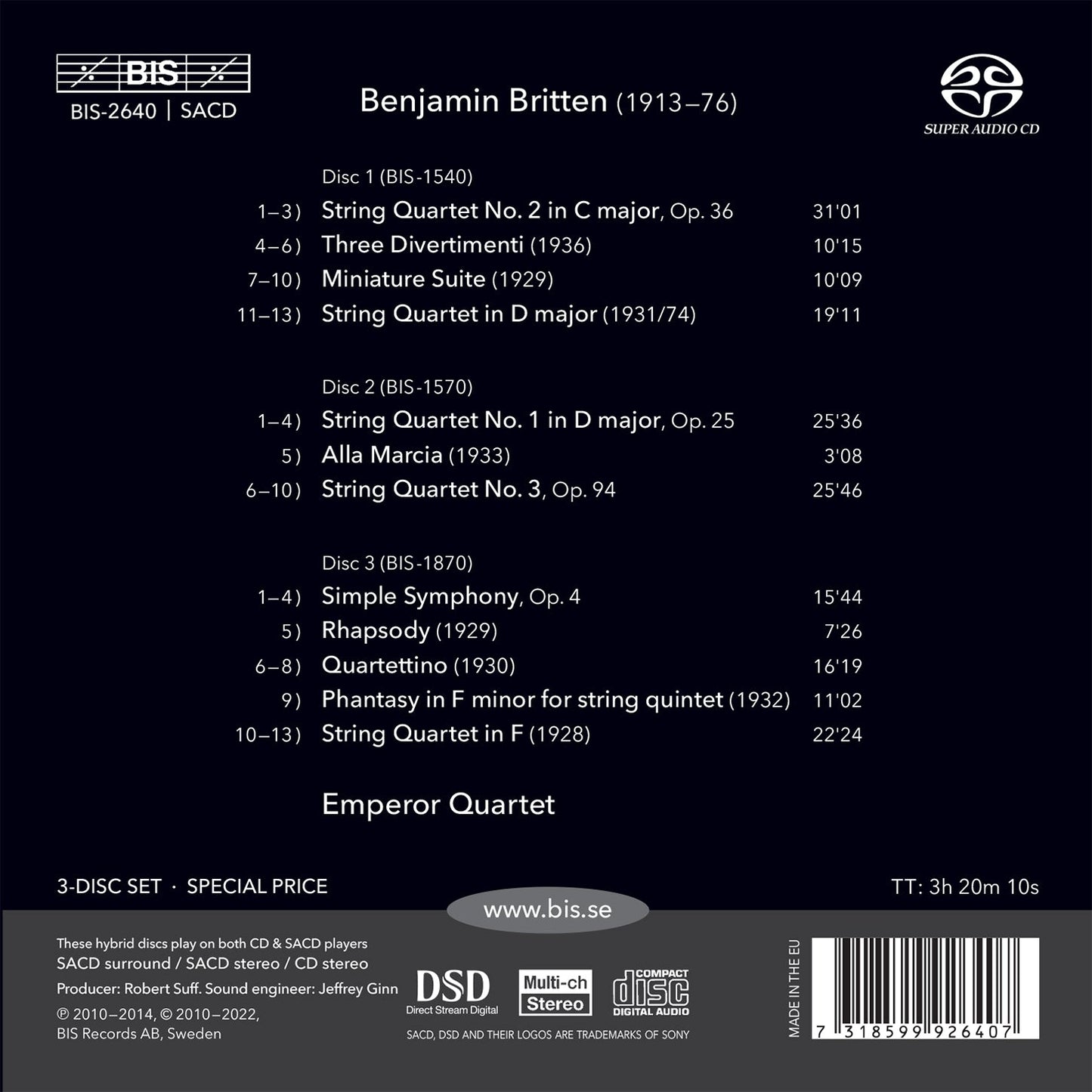Britten: The Music for String Quartet