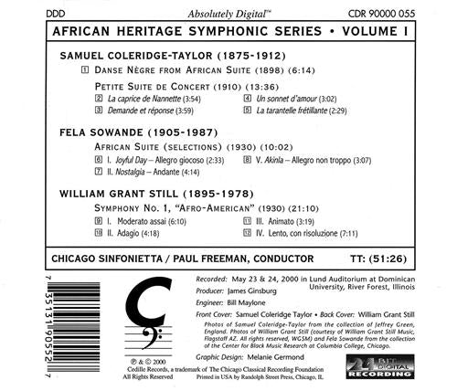 AFRICAN HERITAGE SYMPHONIC SERIES, Vol. 1