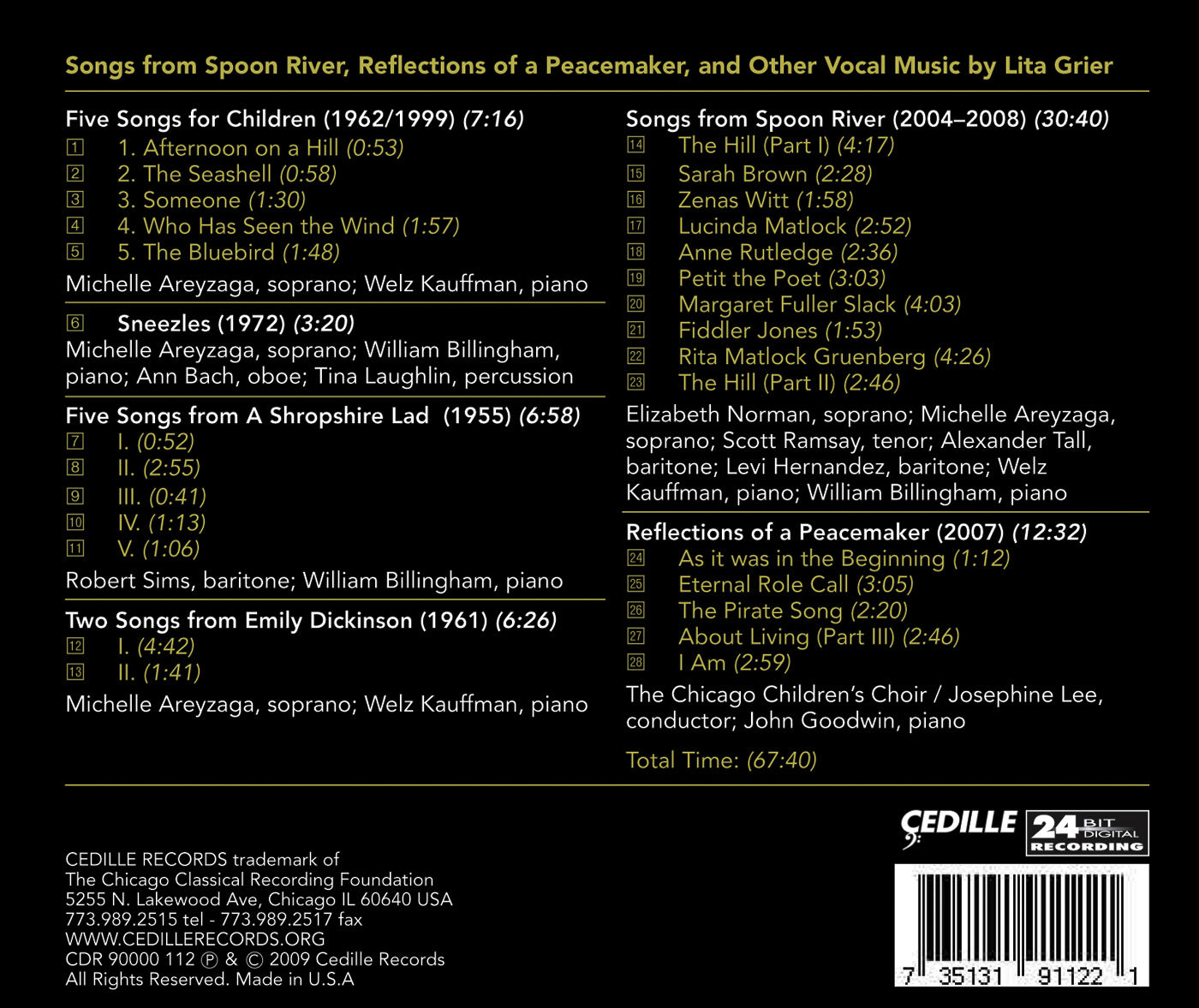 Grier, L.: Vocal Music