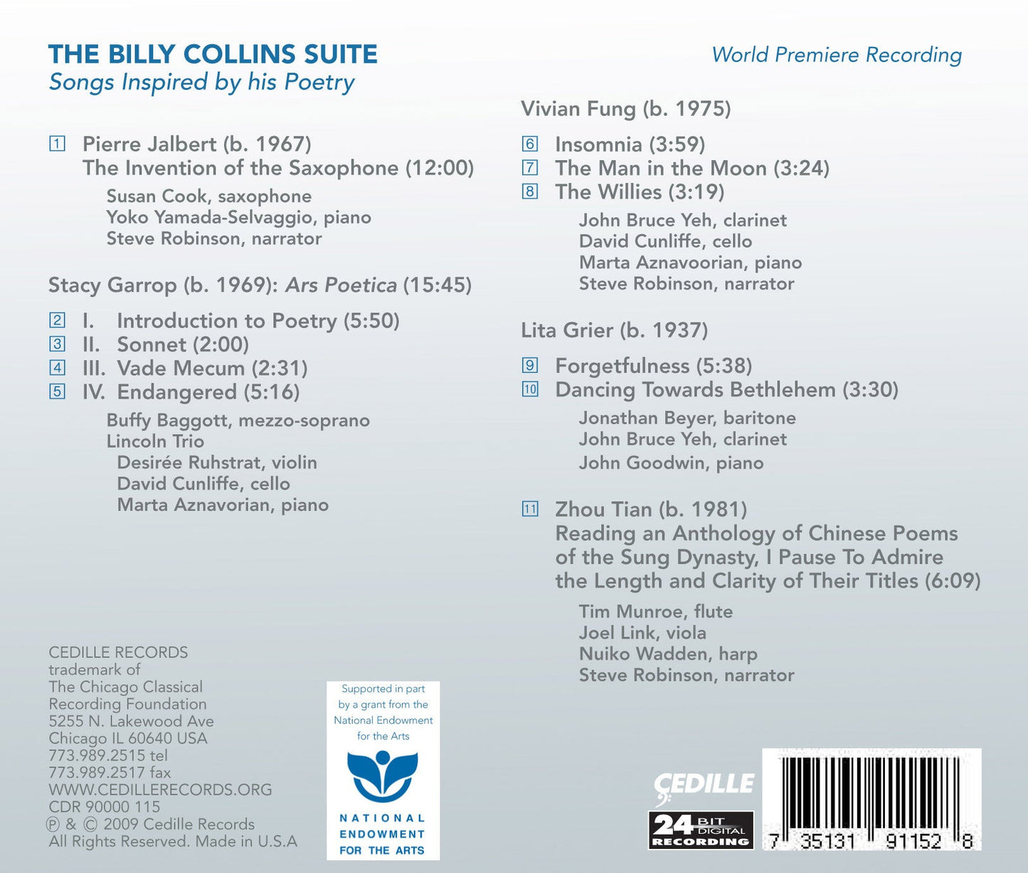 The Billy Collins Suite (Songs Inspired By His Poetry)