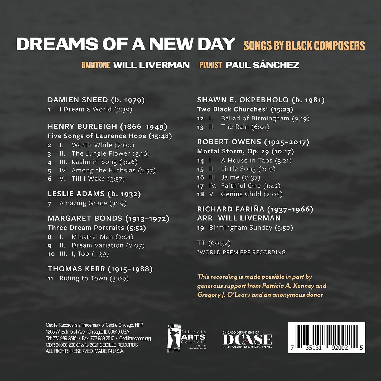 Dreams Of A New Day: Songs By Black Composers