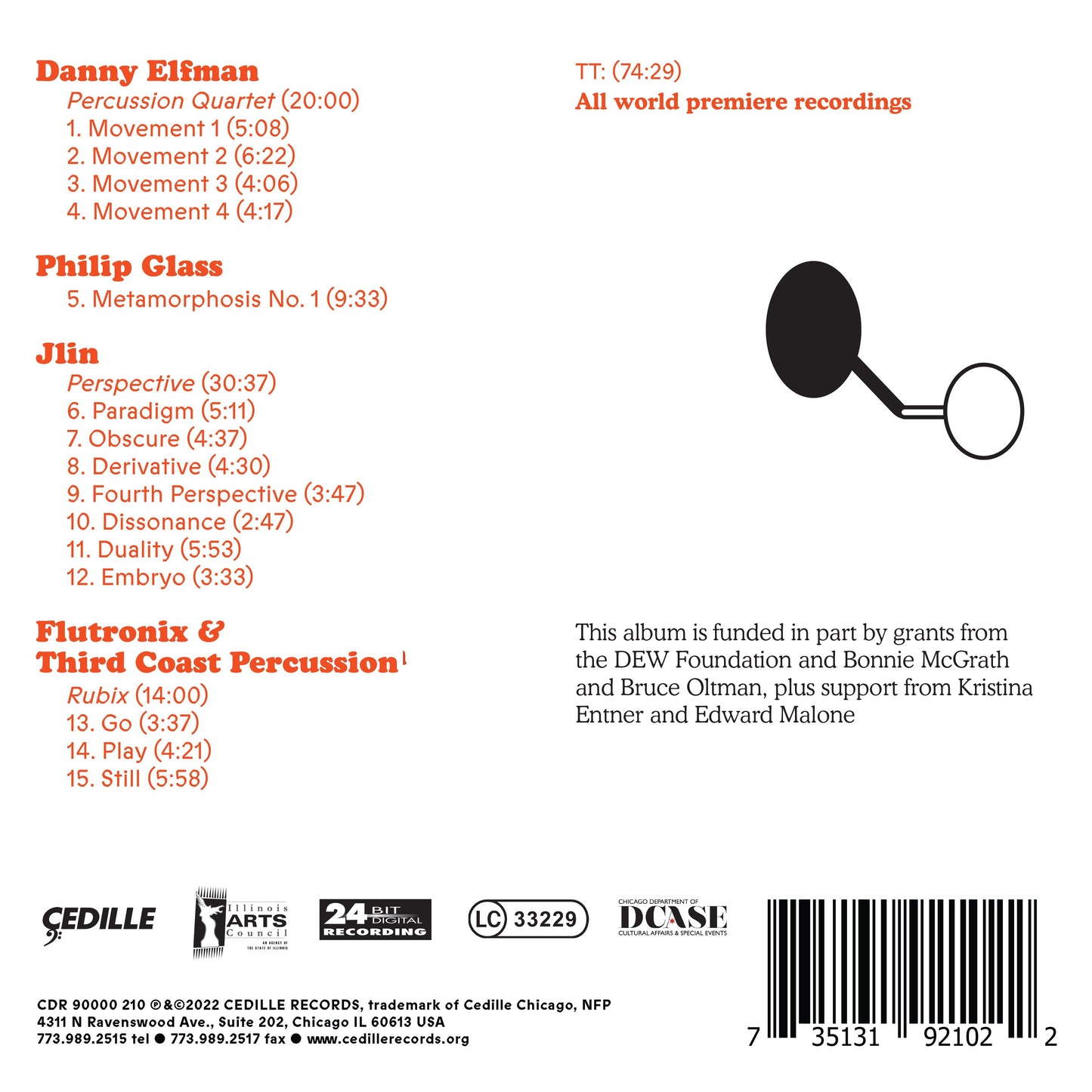 Elfman, Glass, Jlin, Flutronix & Third Coast Percussion: Per