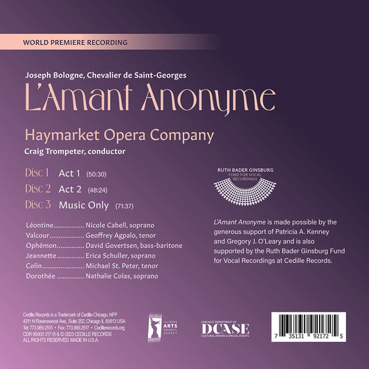 Bologne & Saint-Georges: L'Amant Anonyme