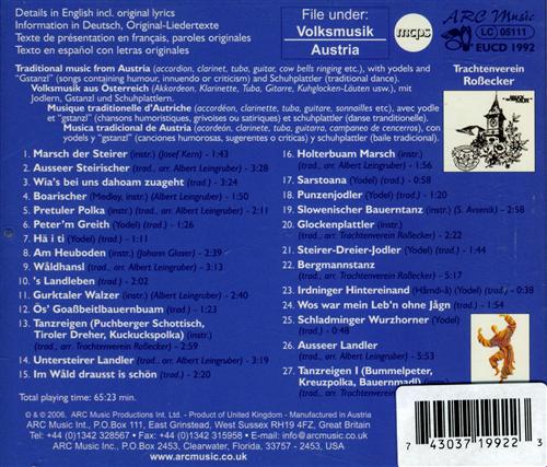 Trachtenverien Rossecker: Music Of The Alps - Traditional Mu