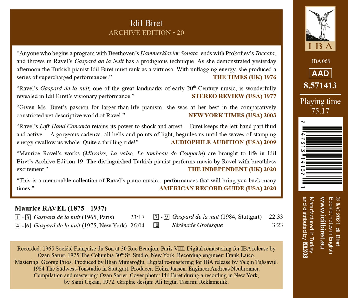 Idil Biret Archive Edition, Vol. 20 - Idil Biret plays Gaspa