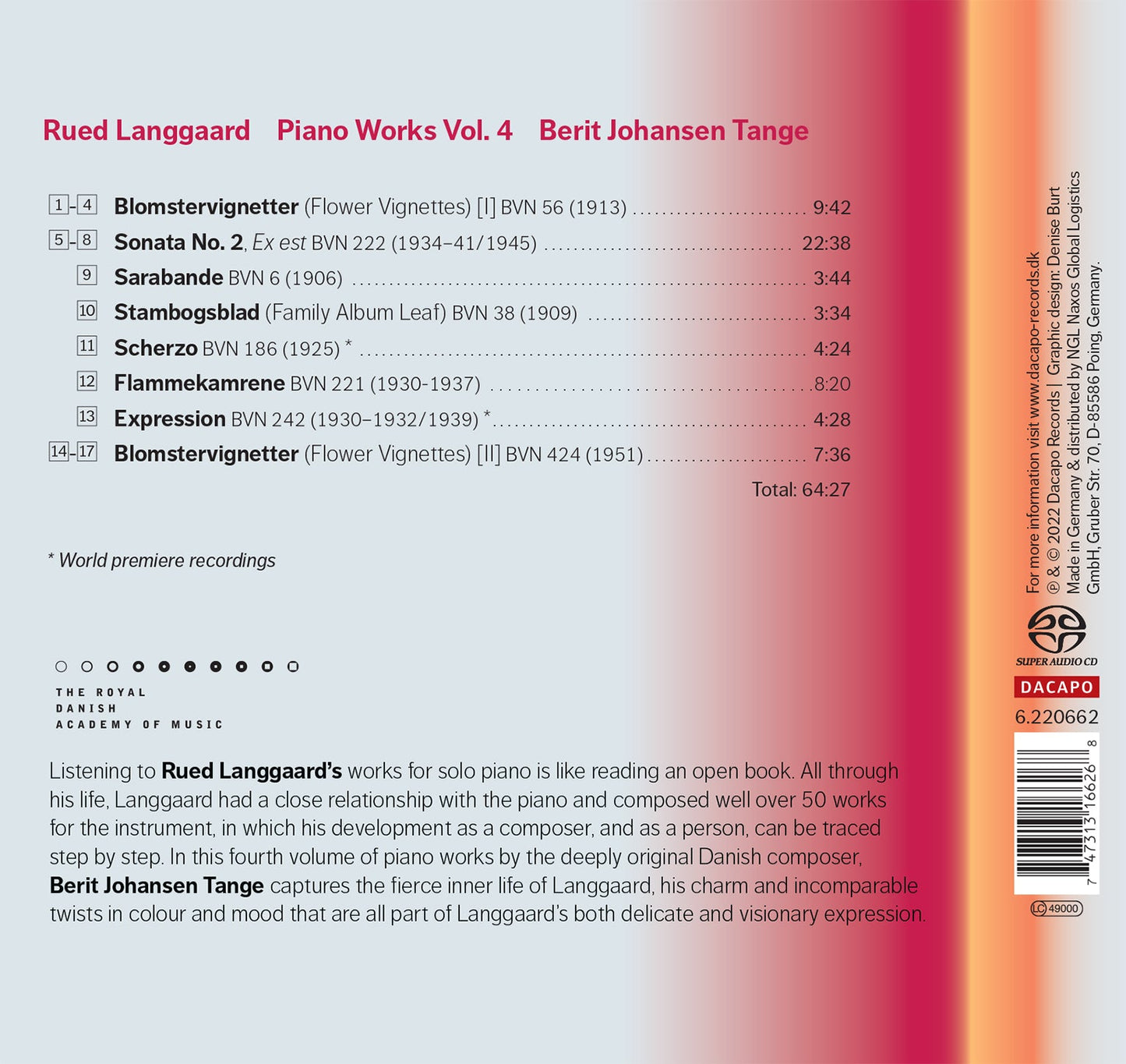 Langgaard: Piano Works, Vol. 4