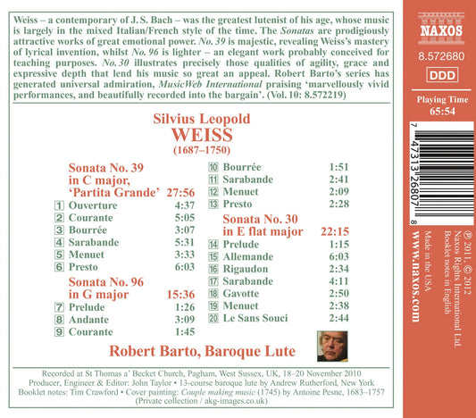 Weiss: Lute Sonatas, Vol. 11