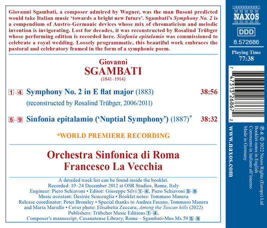 Sgambati: Symphony No. 2; Sinfonia Epitalamio