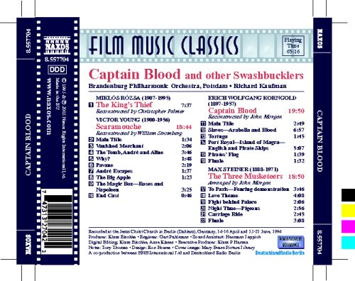 Korngold: Captain Blood / Steiner: The Three Musketeers / Yo