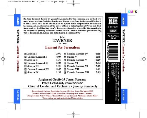 Tavener: Lament For Jerusalem