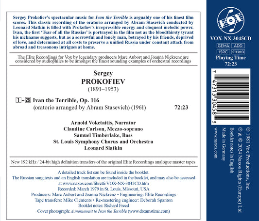 Prokofiev: Ivan The Terrible (Oratorio arr. Abram Stasevich)