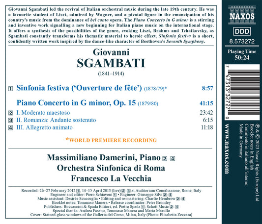Sgambati: Sinfonia Festiva (Ouverture De Fete); Piano Concer
