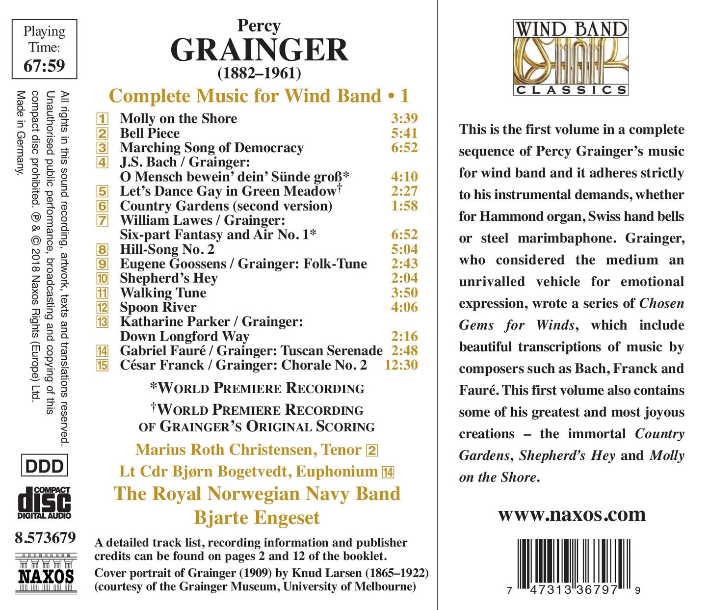 Grainger: Complete Music For Wind Band, Vol. 1