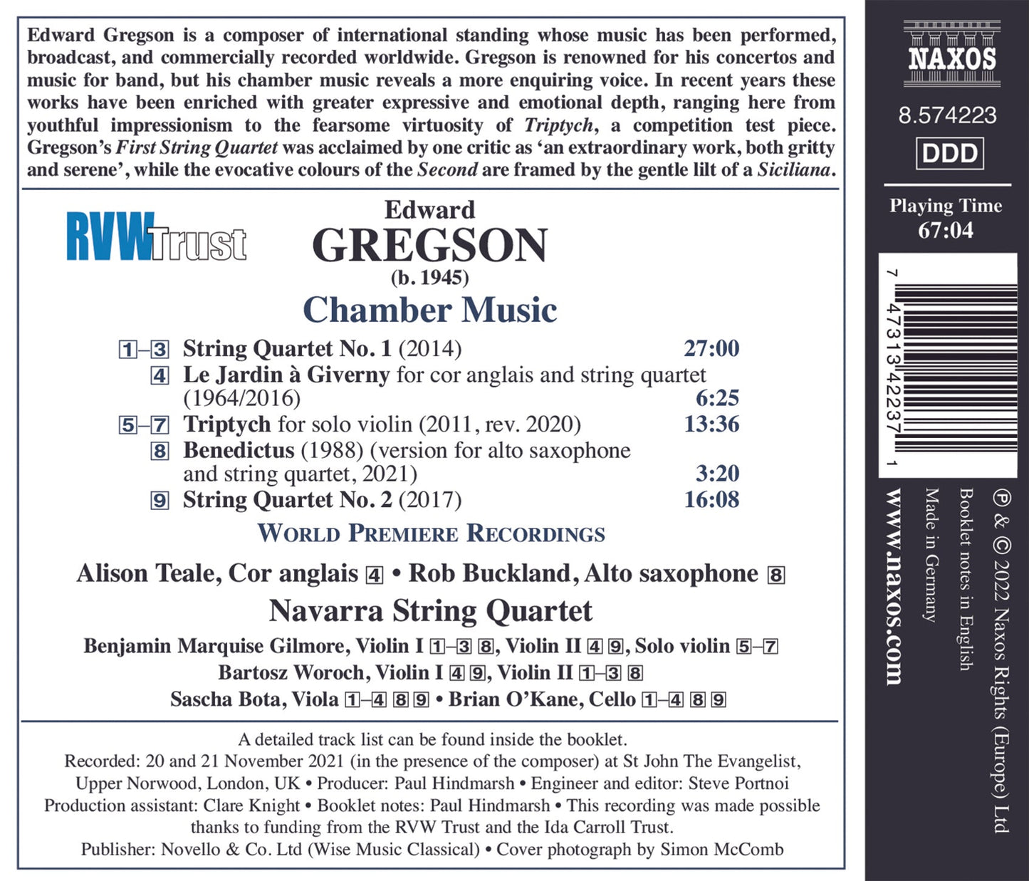 Gregson: Chamber Music