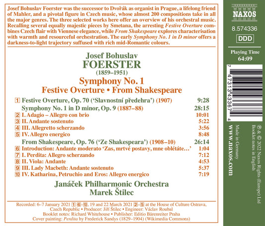 Foerster: Symphony No. 1; Festive Overture; From Shakespeare