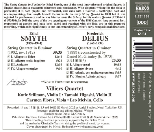 Delius & Smyth: String Quartets