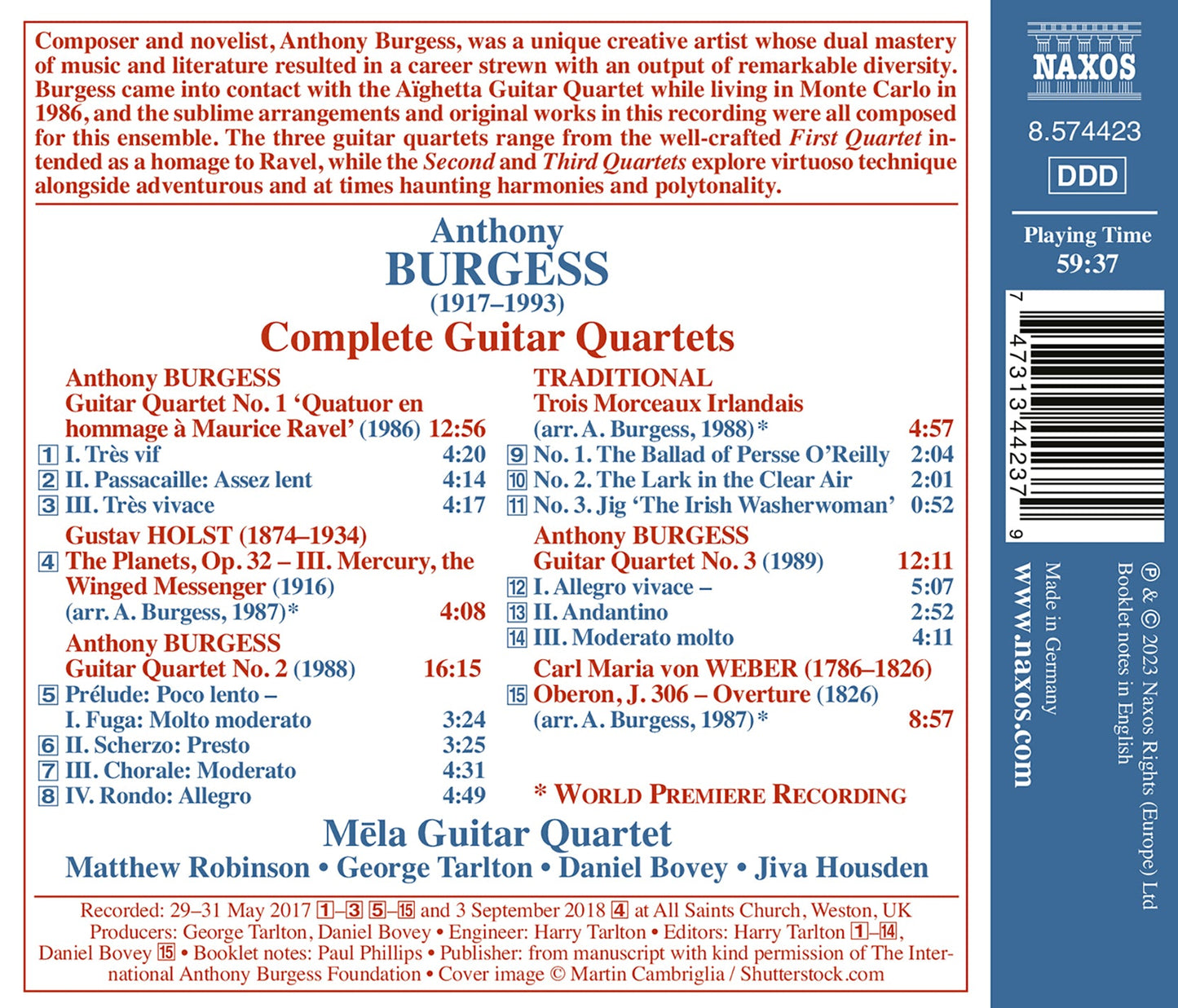 Burgess: Complete Guitar Quartets